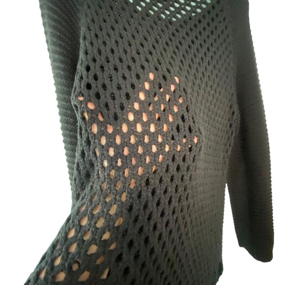 H&M Women's Black Knit Long Sleeve Sweater Light weight Medium - Picture 4 of 12